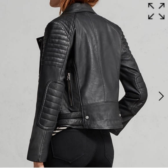 All Saints Papin Leather Jacket - Picture 5 of 16